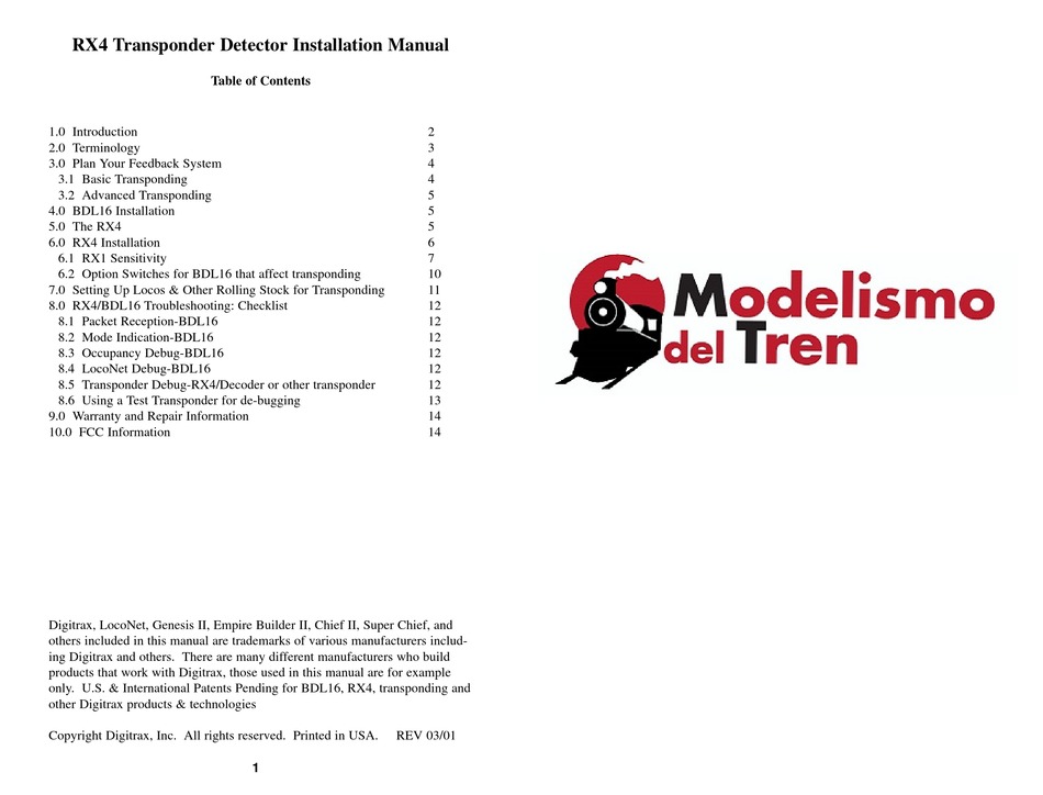 DIGITRAX RX4 INSTALLATION MANUAL Pdf Download ManualsLib