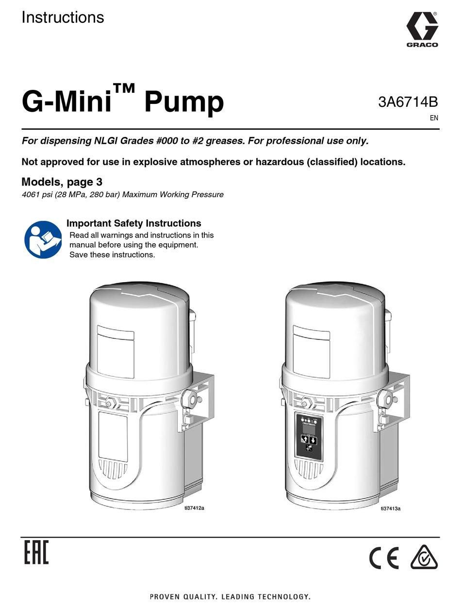 GRACO GMINI SERIES INSTRUCTIONS MANUAL Pdf Download ManualsLib