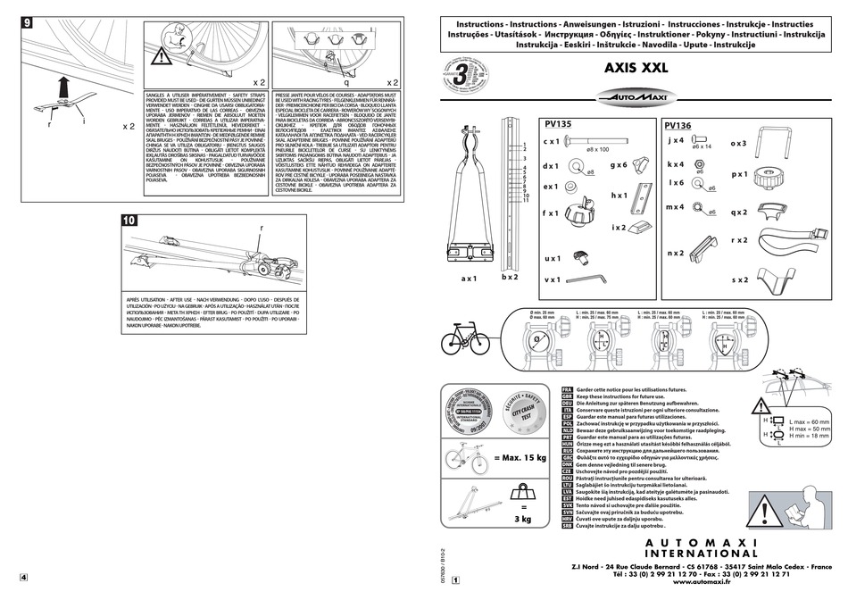 AUTOMAXI AXIS XXL INSTRUCTIONS Pdf Download | ManualsLib