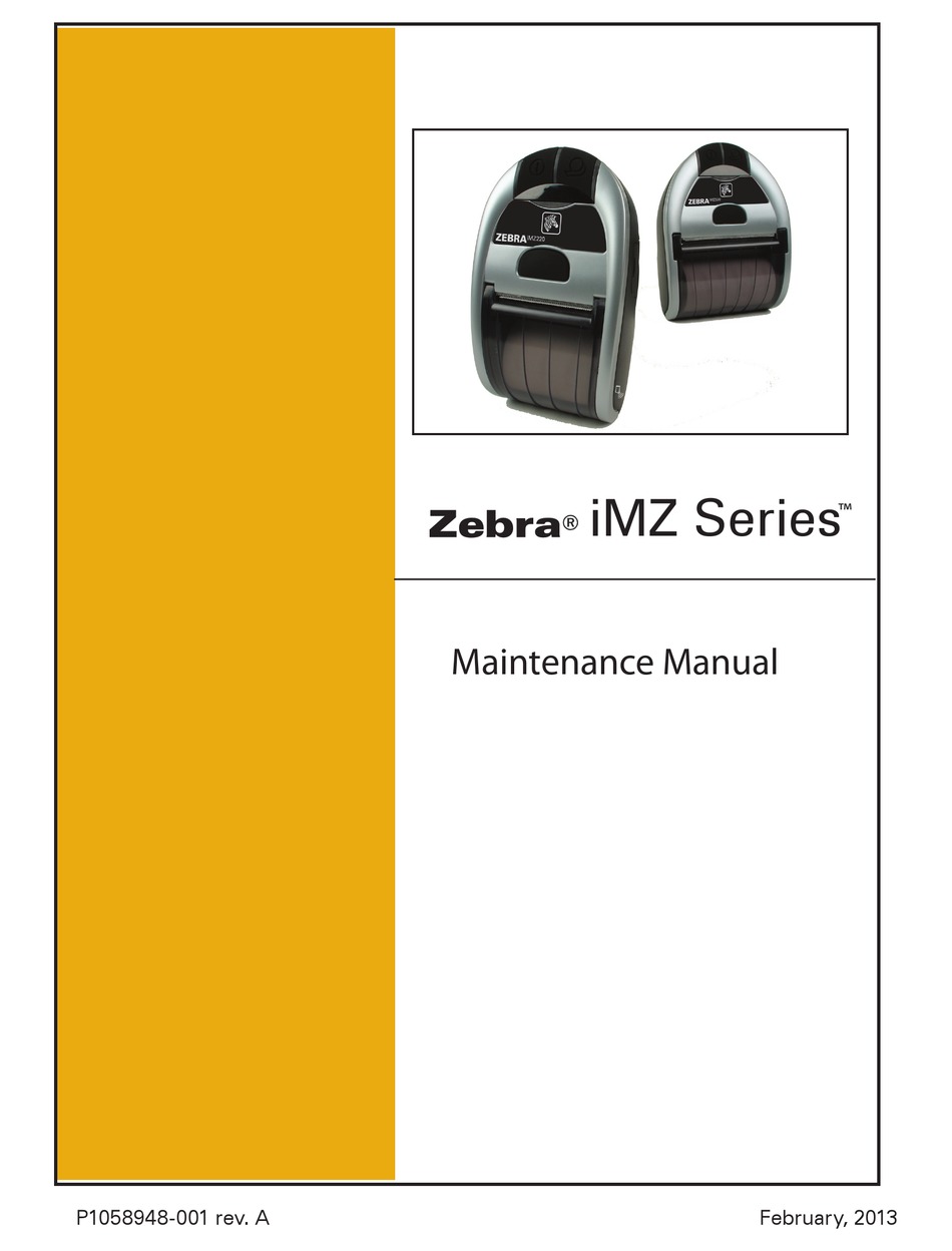 ZEBRA IMZ SERIES MAINTENANCE MANUAL Pdf Download | ManualsLib