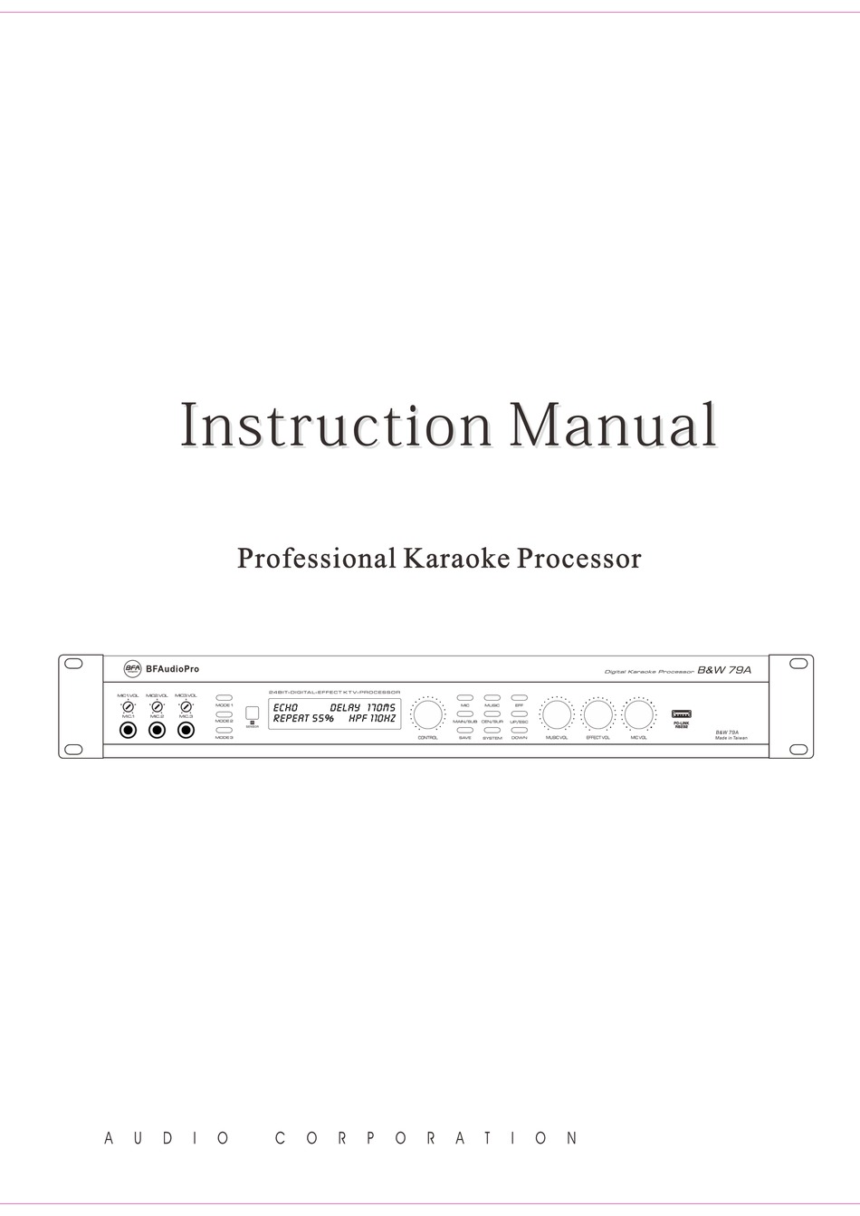 BFAUDIO B&W 79A INSTRUCTION MANUAL Pdf Download | ManualsLib