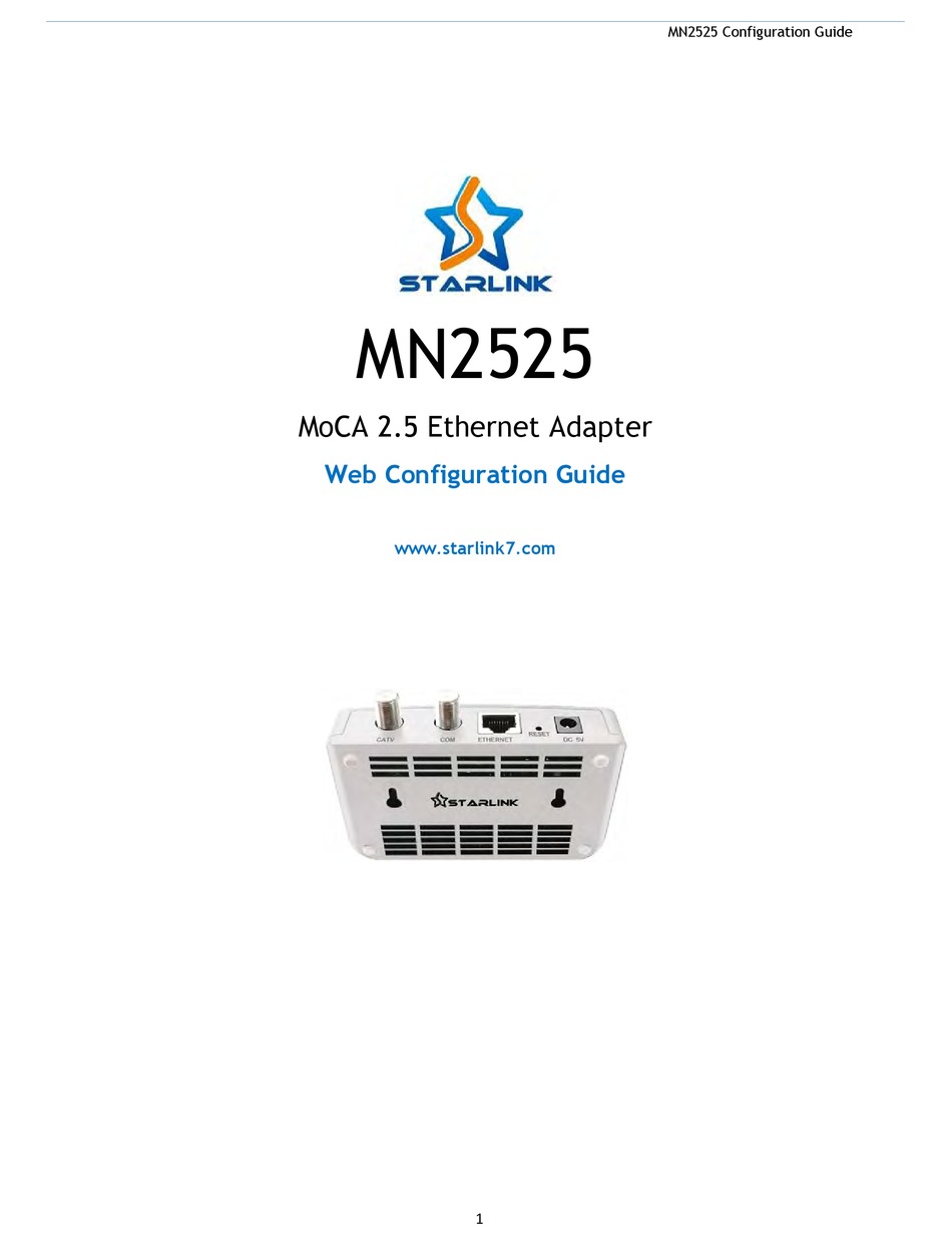 STARLINK MN2525 WEB CONFIGURATION MANUAL Pdf Download ManualsLib