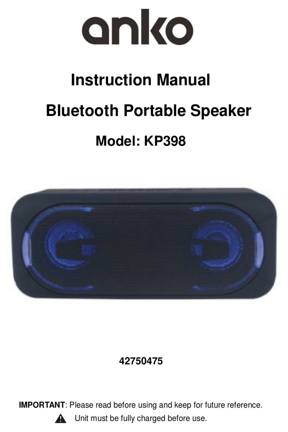 Anko bluetooth speaker manual Clearance