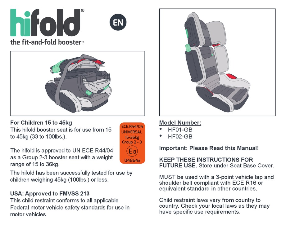Hifold Fit And Fold Booster Hf01 Gb Instruction Manual Pdf Manualslib Hifold Fit And Fold Booster Hf01 Gb, Fit 2 Car Seat Manual