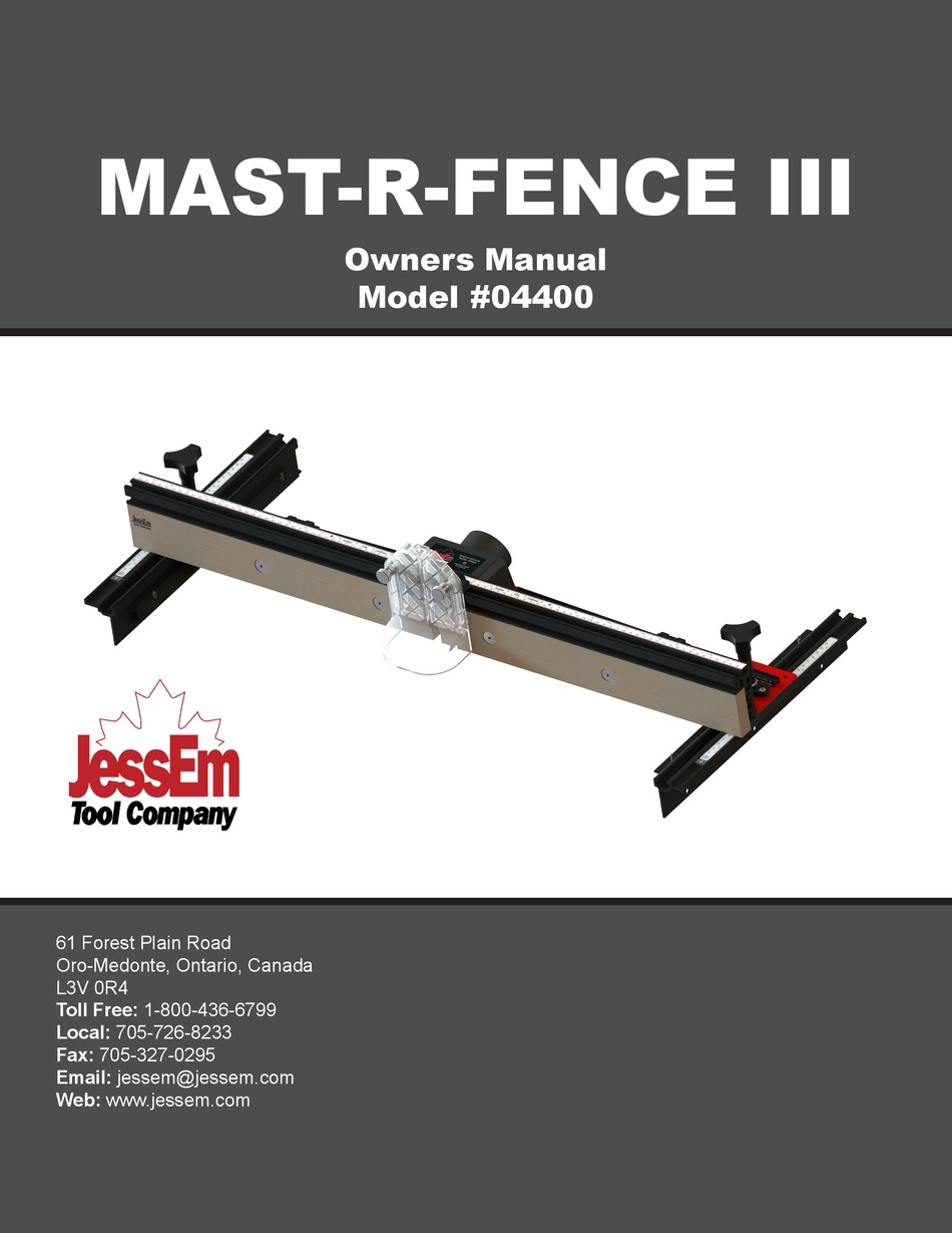 JESSEM MASTRFENCE III OWNER'S MANUAL Pdf Download ManualsLib
