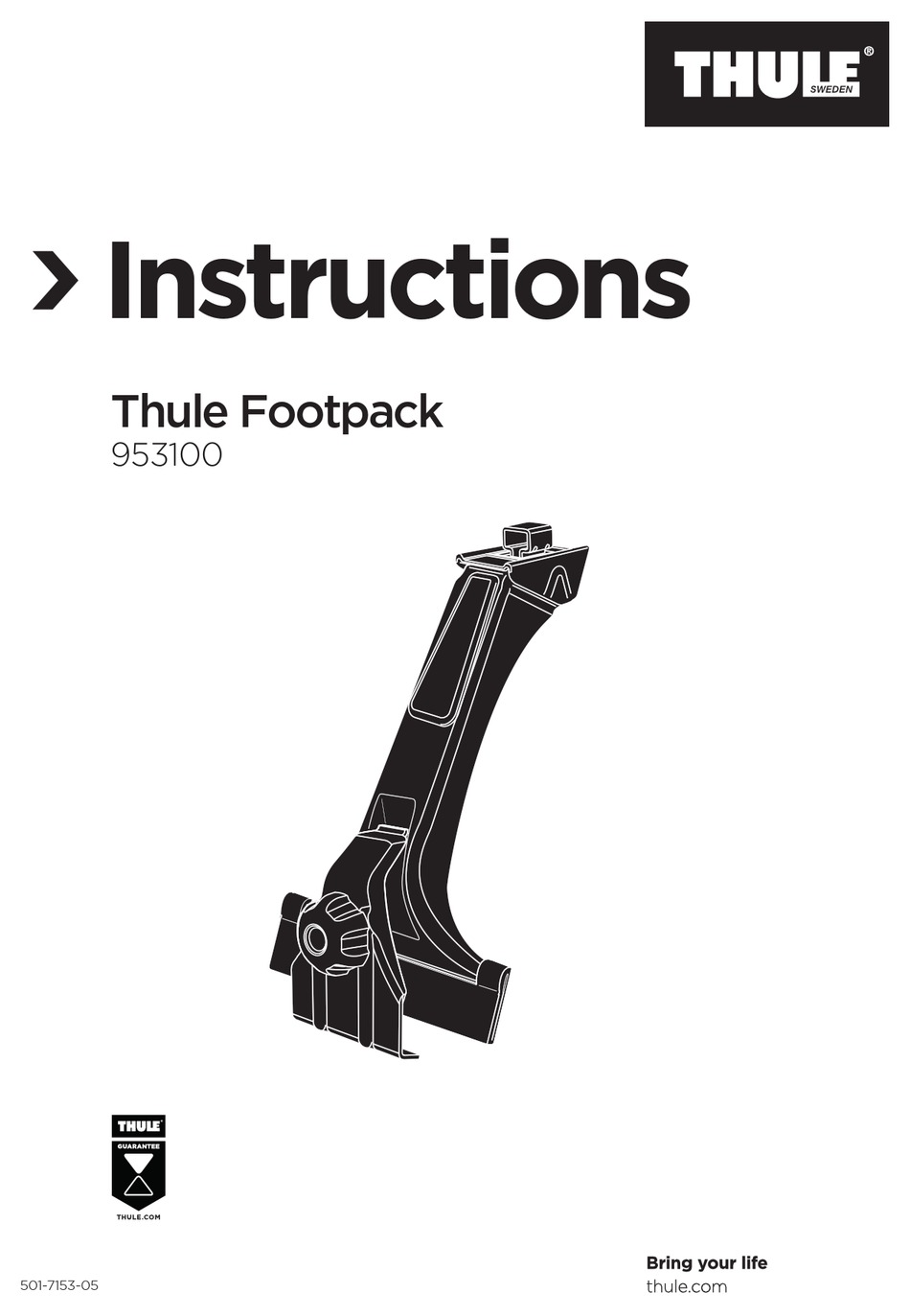 THULE FOOTPACK 953100 INSTRUCTIONS MANUAL Pdf Download ManualsLib