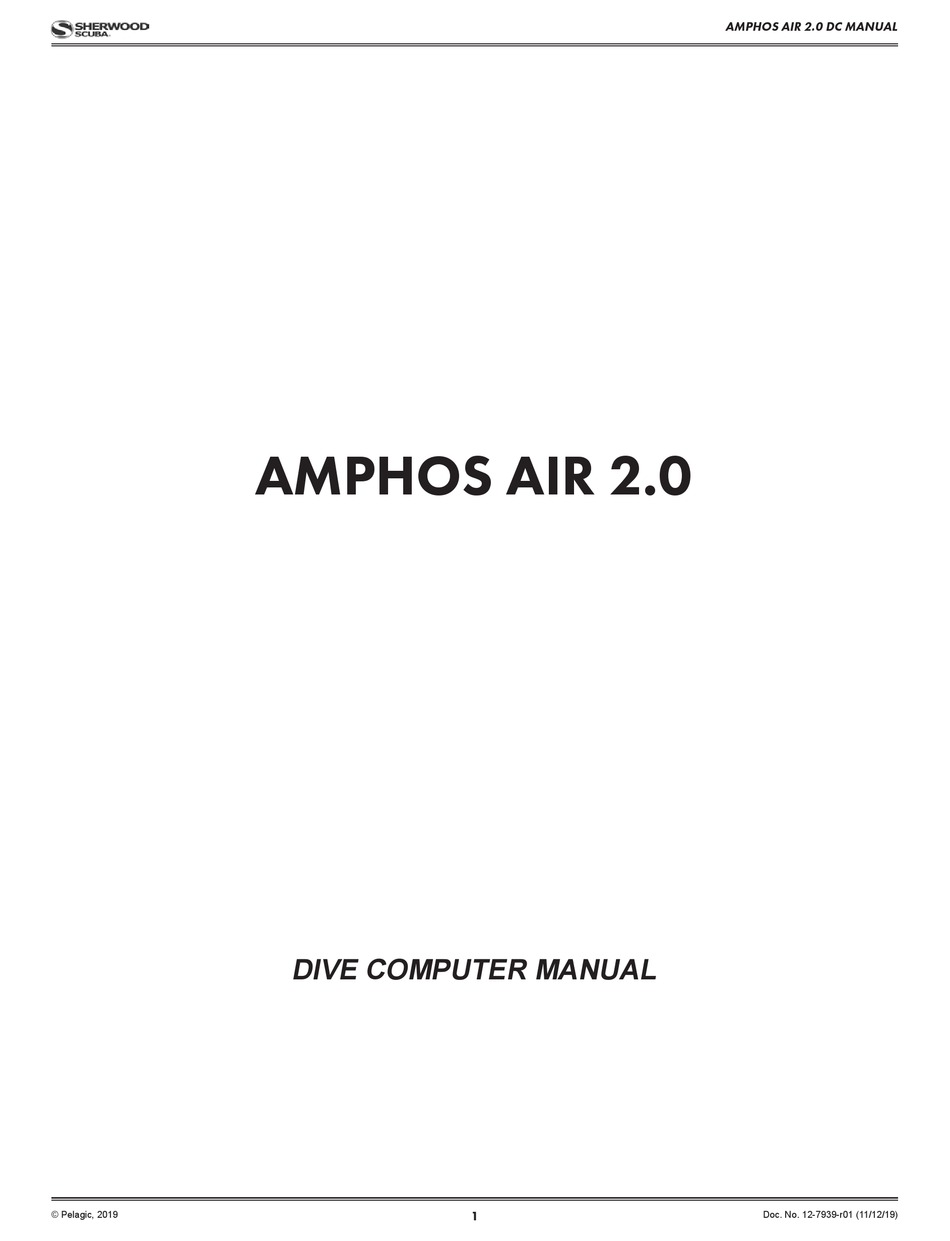 Sherwood Scuba Amphos Air 2 0 Manual Pdf Download Manualslib