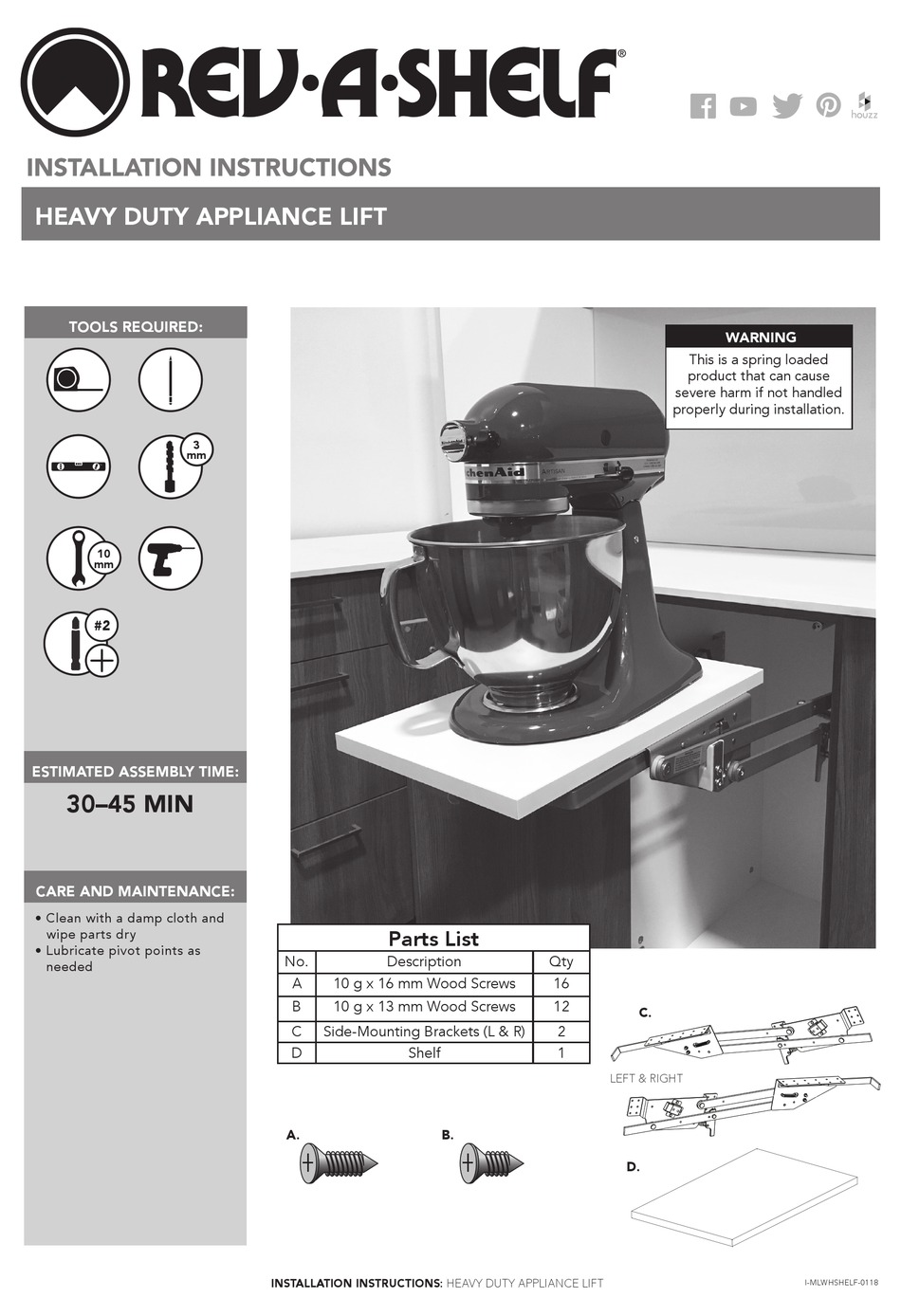 installing rev a shelf kitchen aid mixer｜TikTok Search