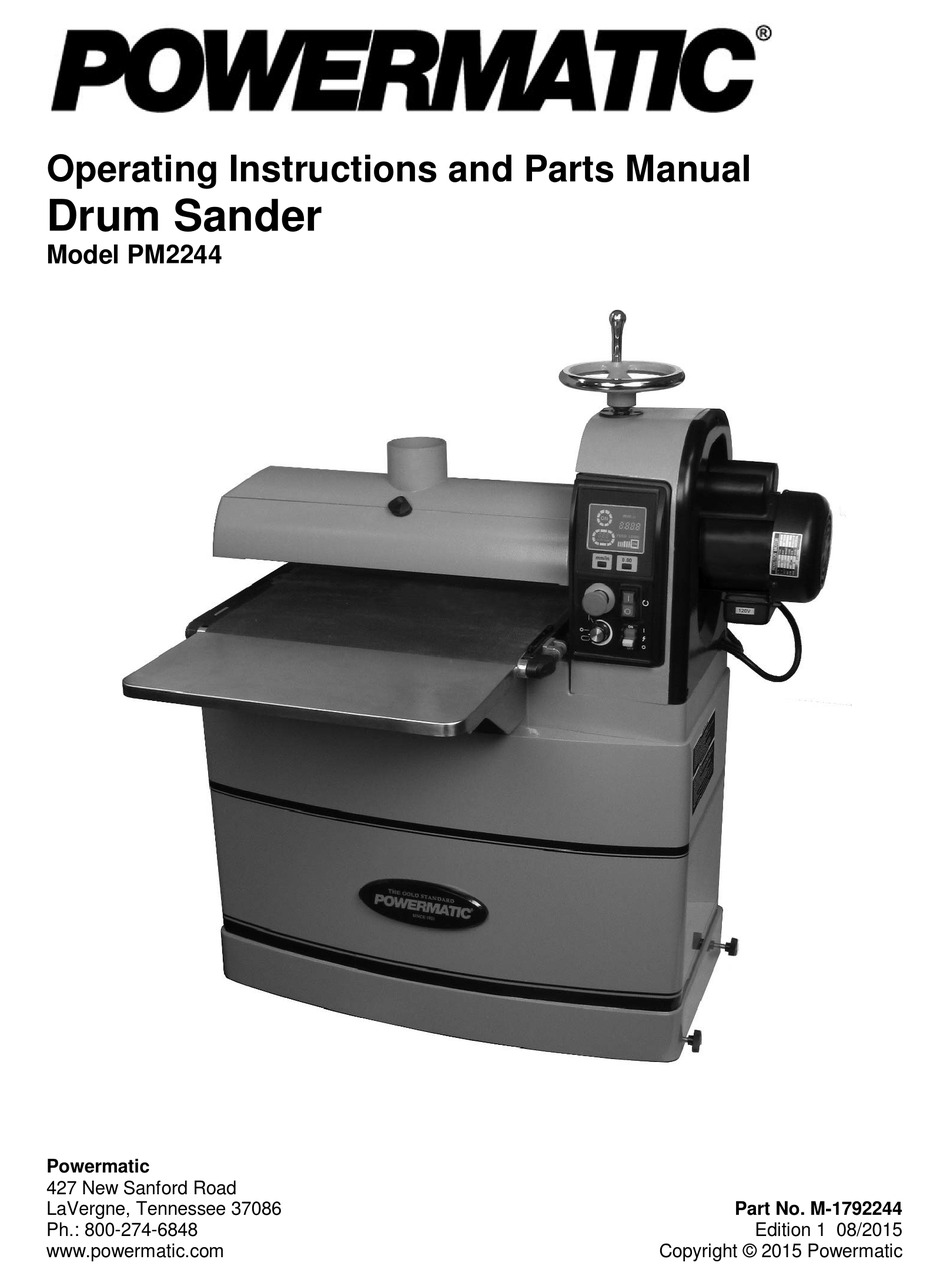 POWERMATIC PM2244 OPERATING INSTRUCTIONS AND PARTS MANUAL Pdf Download