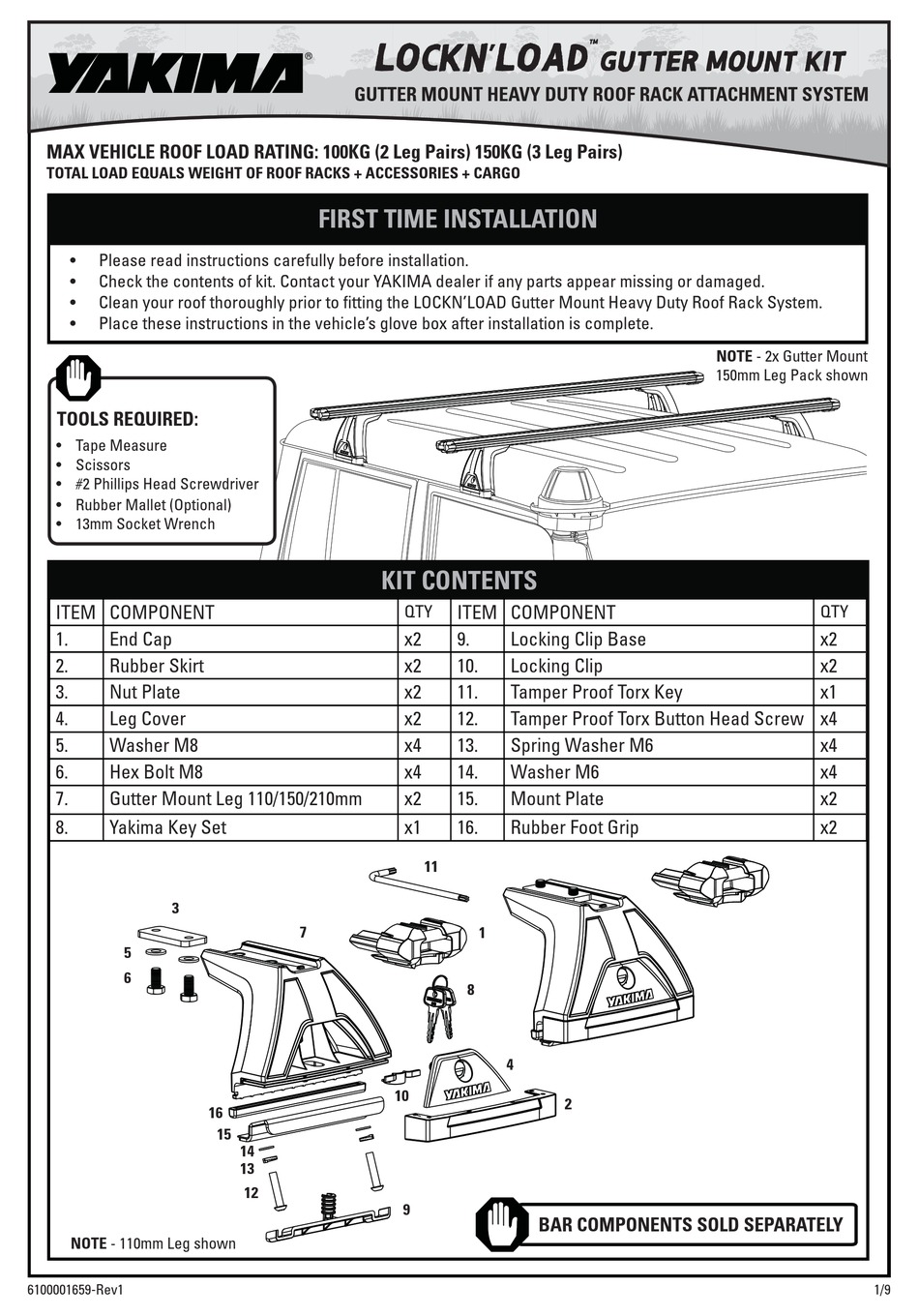 YAKIMA LOCKN’LOAD 8000350 MANUAL Pdf Download ManualsLib