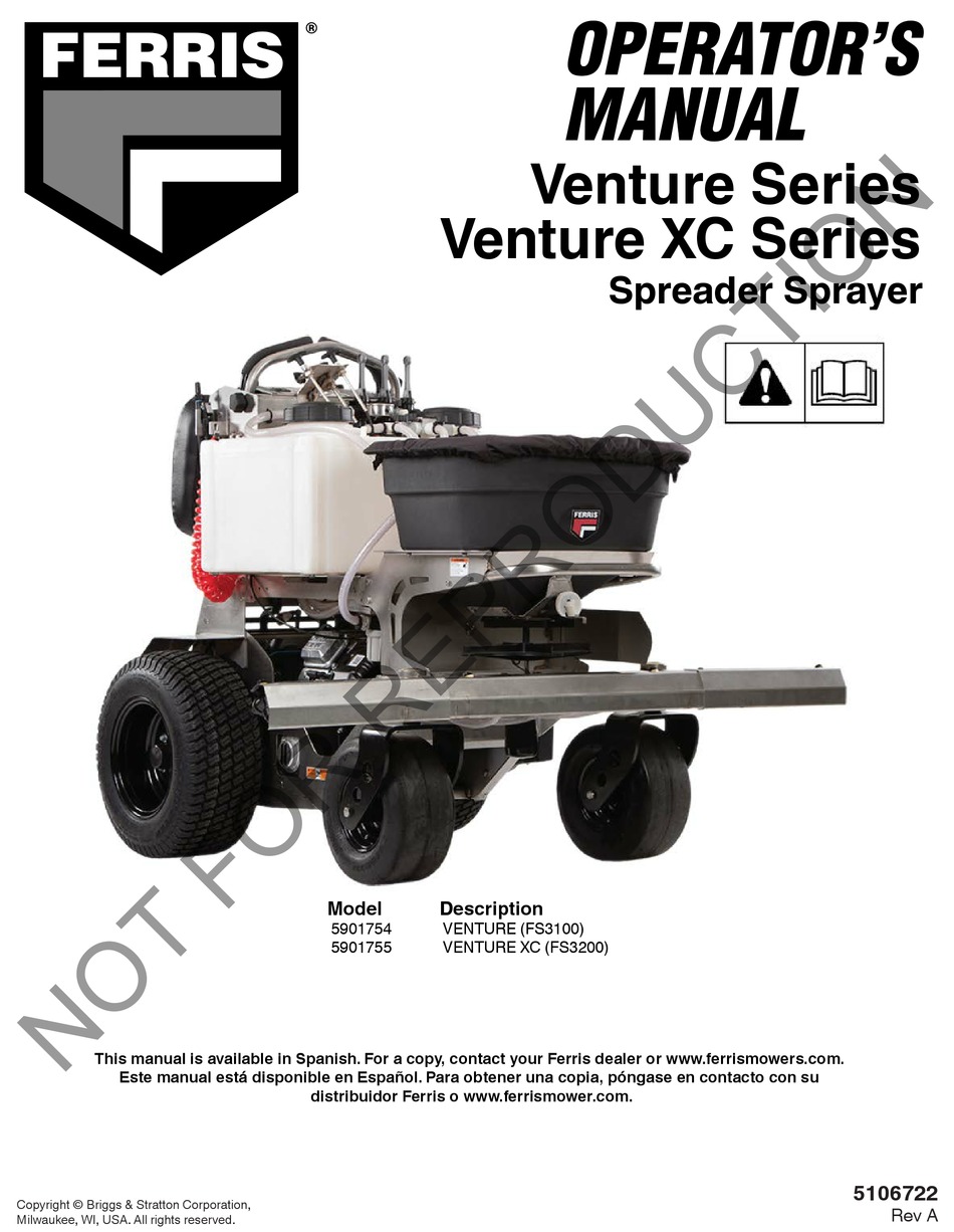 FERRIS VENTURE SERIES OPERATOR'S MANUAL Pdf Download | ManualsLib