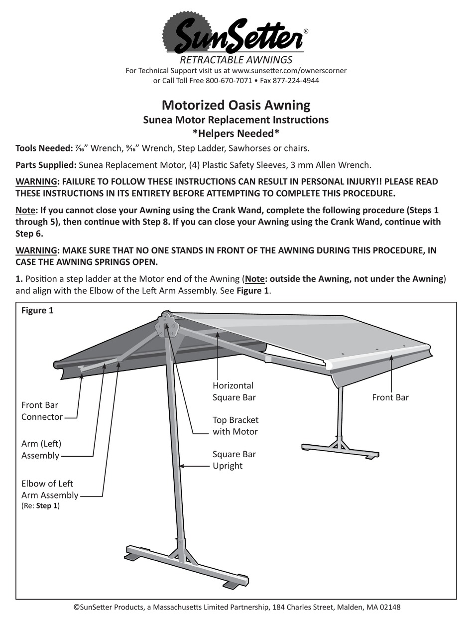SUNSETTER OASIS REPLACEMENT INSTRUCTIONS MANUAL Pdf Download ManualsLib