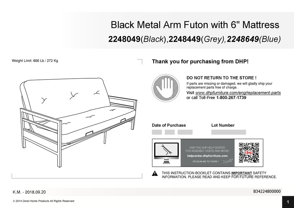 DOREL HOME PRODUCTS 2248049 INSTRUCTION BOOKLET Pdf Download | ManualsLib