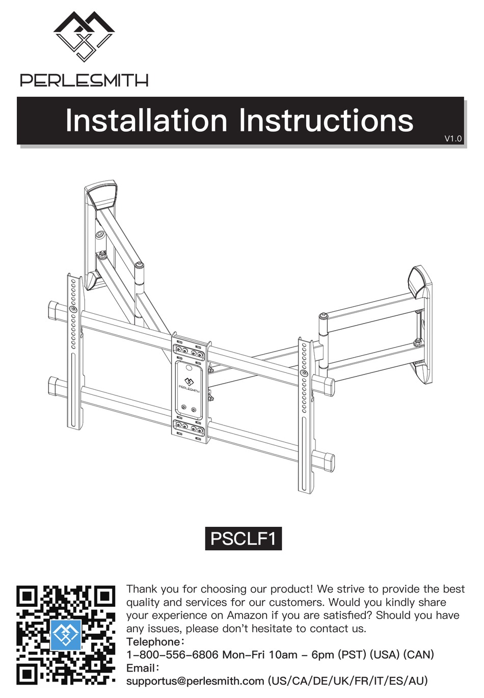 PERLESMITH PSCLF1 INSTALLATION INSTRUCTIONS MANUAL Pdf Download