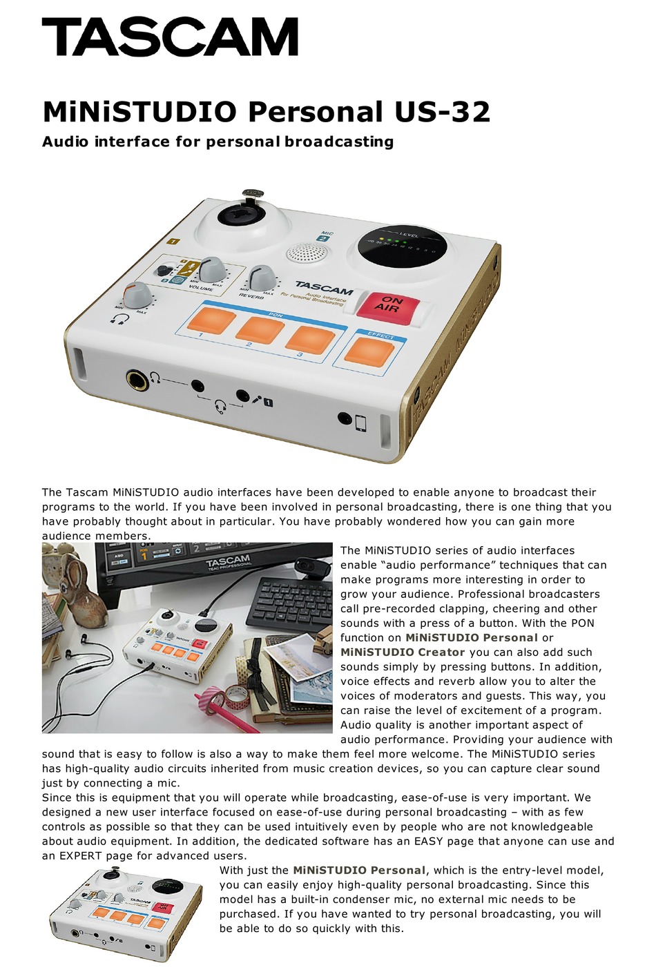 Tascam Ministudio Personal Us 32 Manual Pdf Download Manualslib