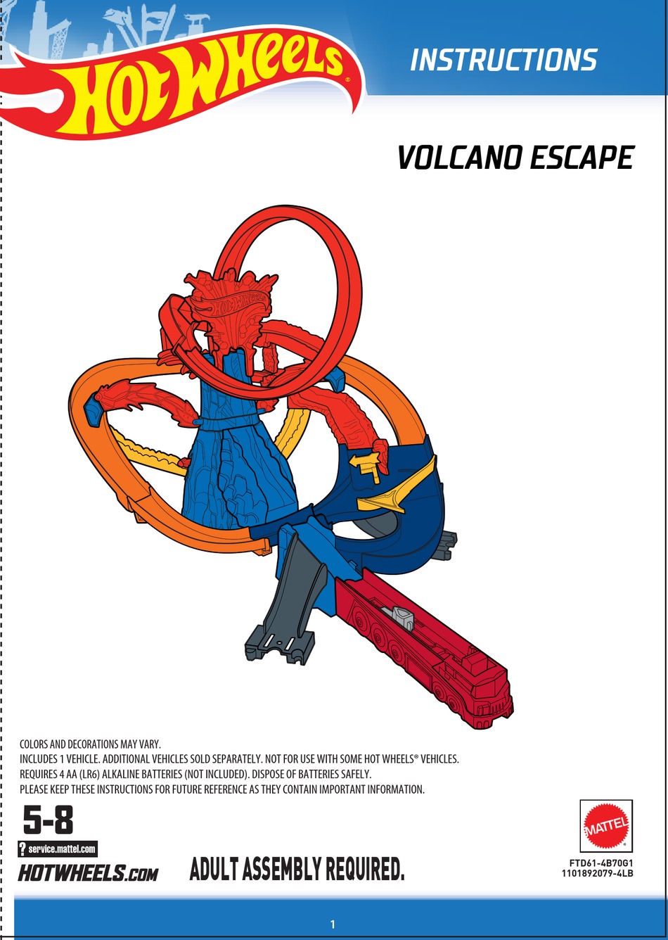 hot wheels corkscrew crash track set manual