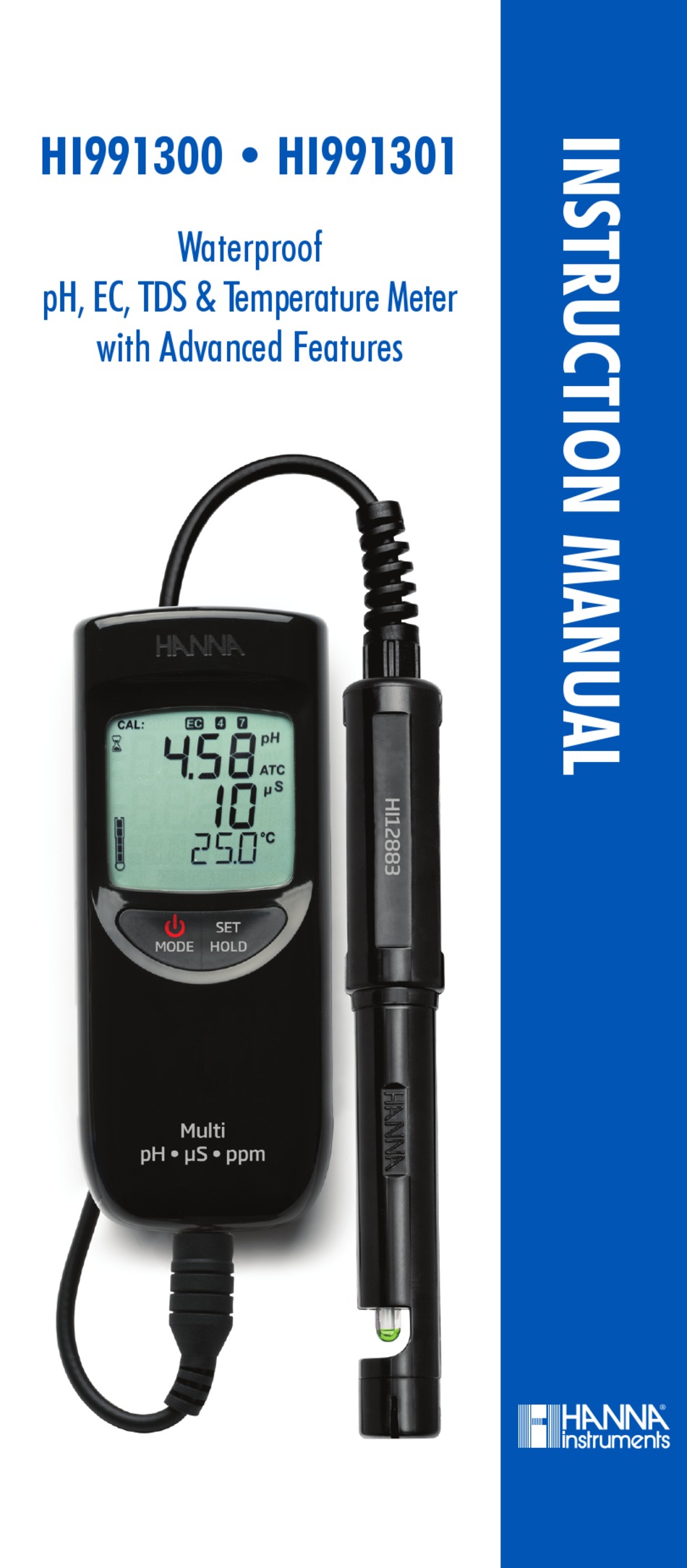 HANNA INSTRUMENTS HI991300 INSTRUCTION MANUAL Pdf Download ManualsLib