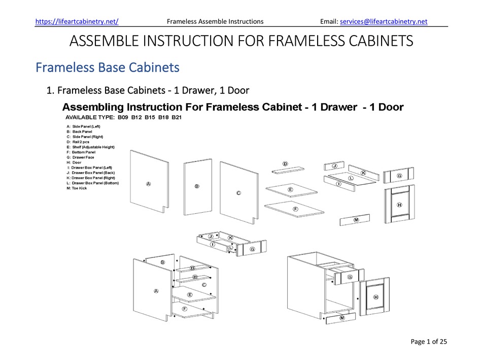 LIFEART CABINETRY B09 ASSEMBLE INSTRUCTION Pdf Download | ManualsLib