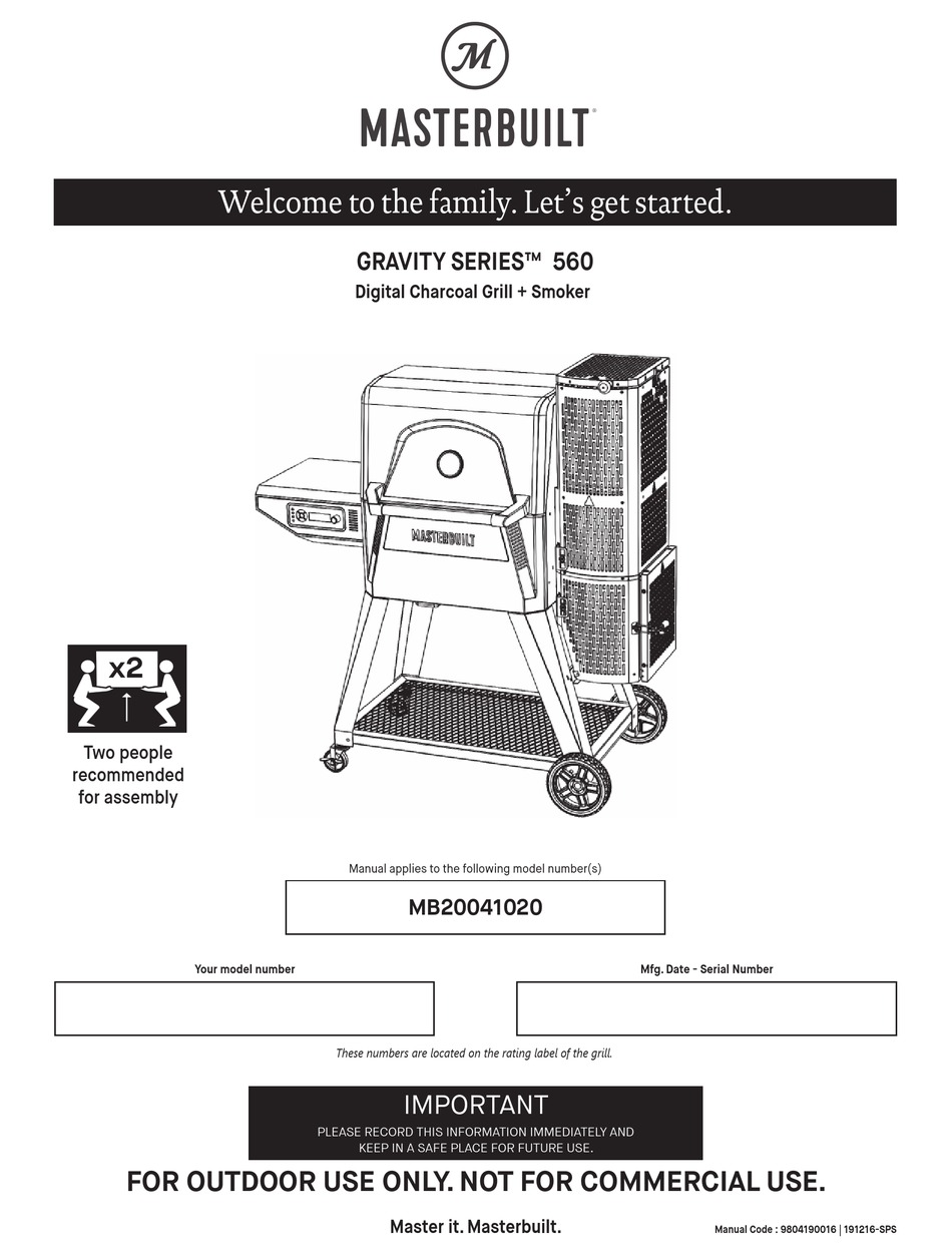 MASTERBUILT GRAVITY 560 SERIES MANUAL Pdf Download | ManualsLib