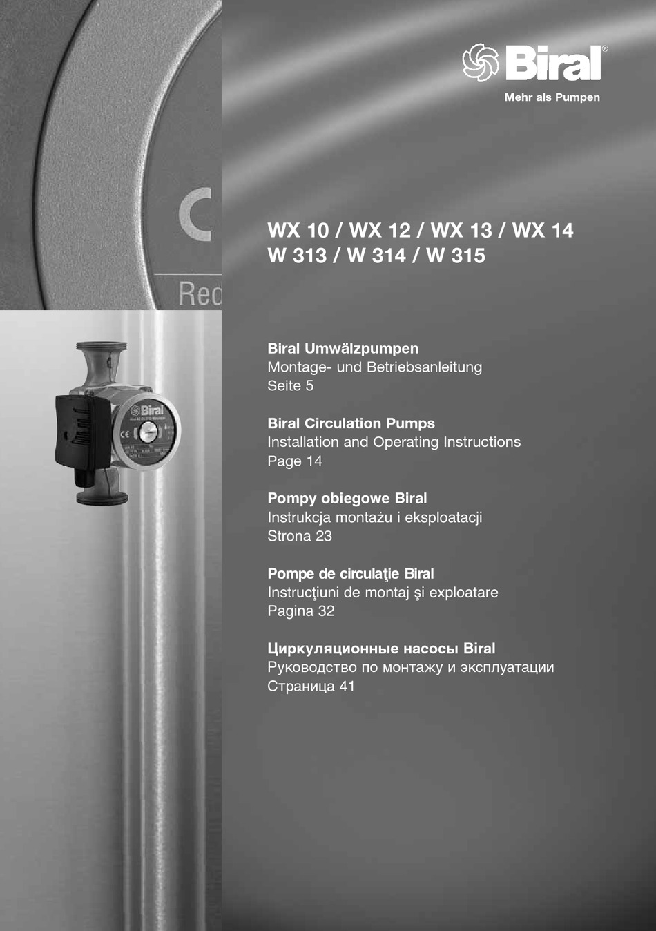 BIRAL WX 10 INSTALLATION AND OPERATING INSTRUCTIONS MANUAL Pdf Download