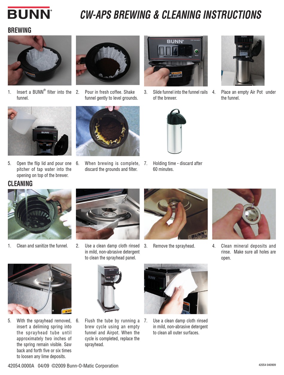 BUNN CW-APS BREWING \u0026 CLEANING 