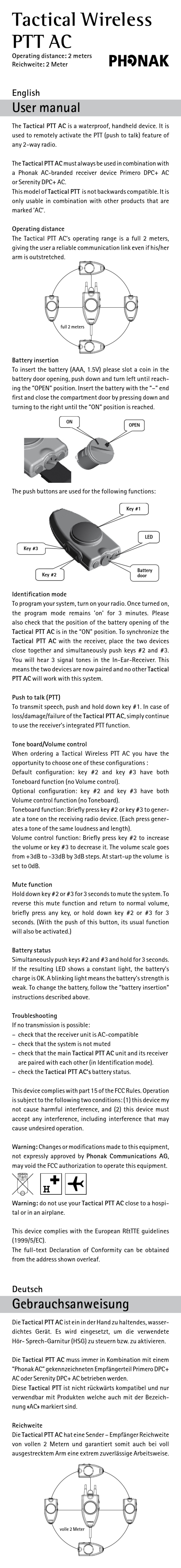 Phonak Tactical Wireless Ptt Ac User Manual Pdf Download Manualslib