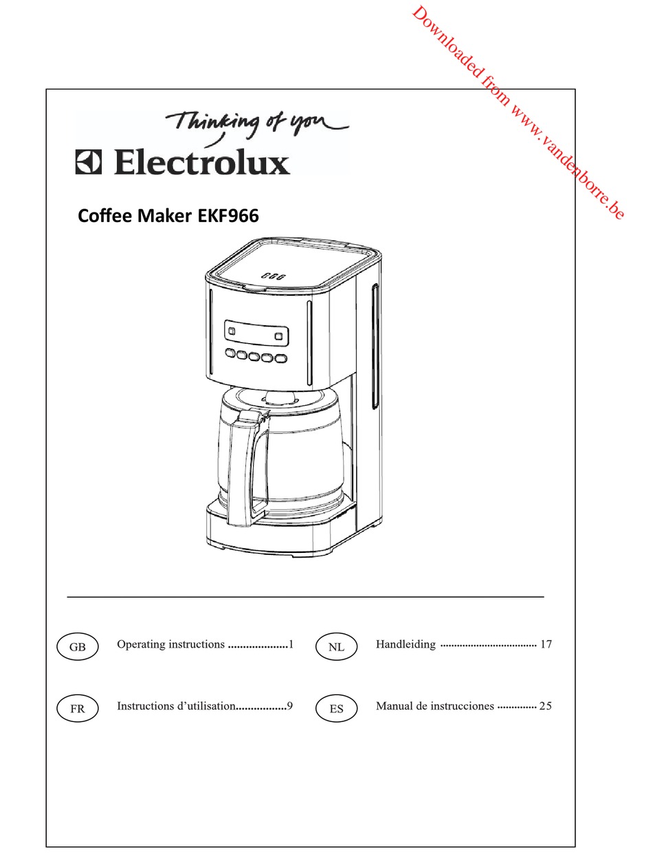 ELECTROLUX EKF966 OPERATING INSTRUCTIONS MANUAL Pdf Download | ManualsLib