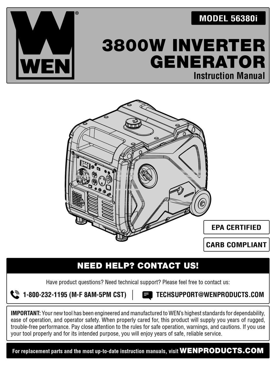 WEN 56380I INSTRUCTION MANUAL Pdf Download | ManualsLib