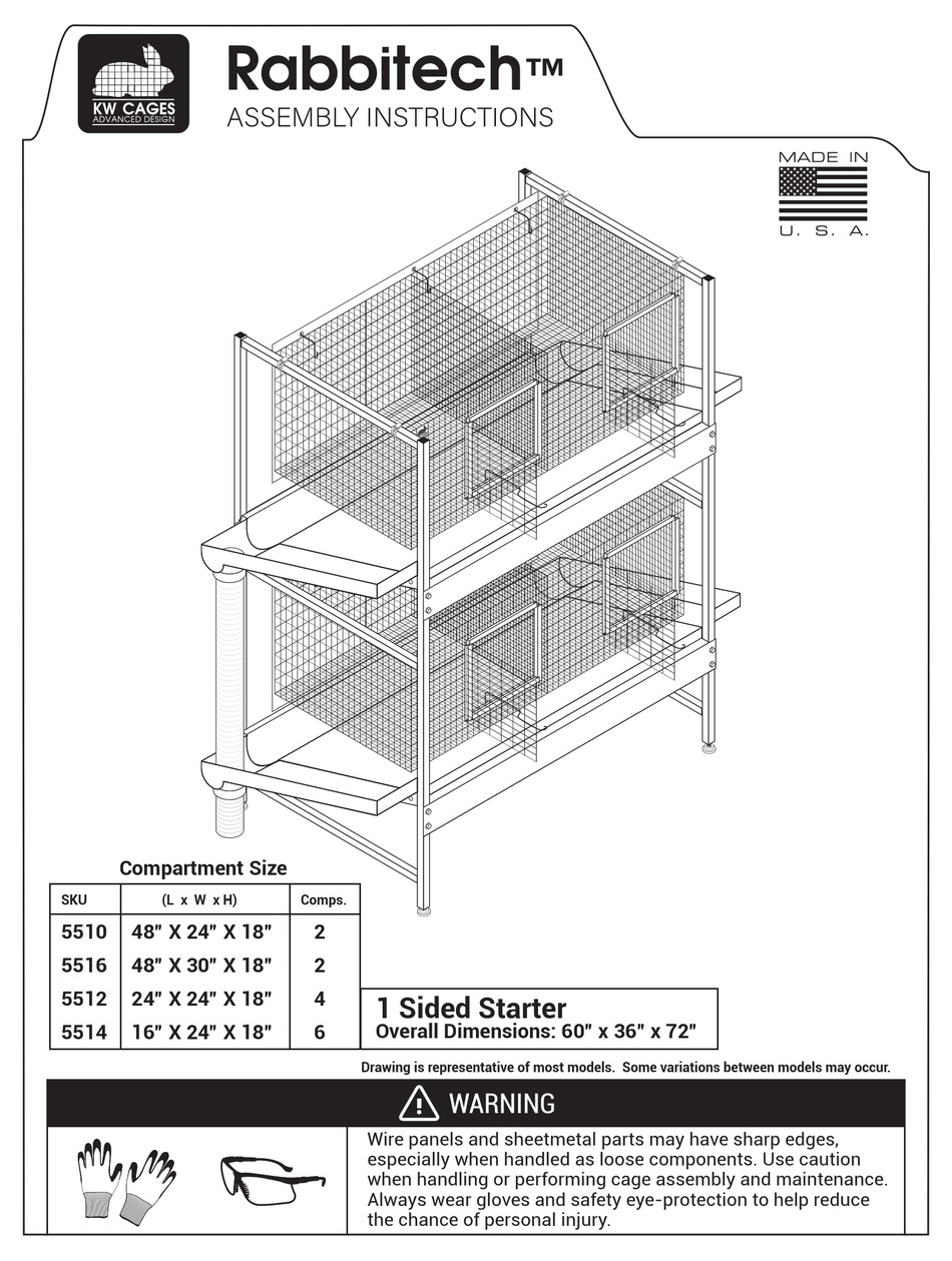 KW CAGES RABBITECH 5510 ASSEMBLY INSTRUCTIONS MANUAL Pdf Download