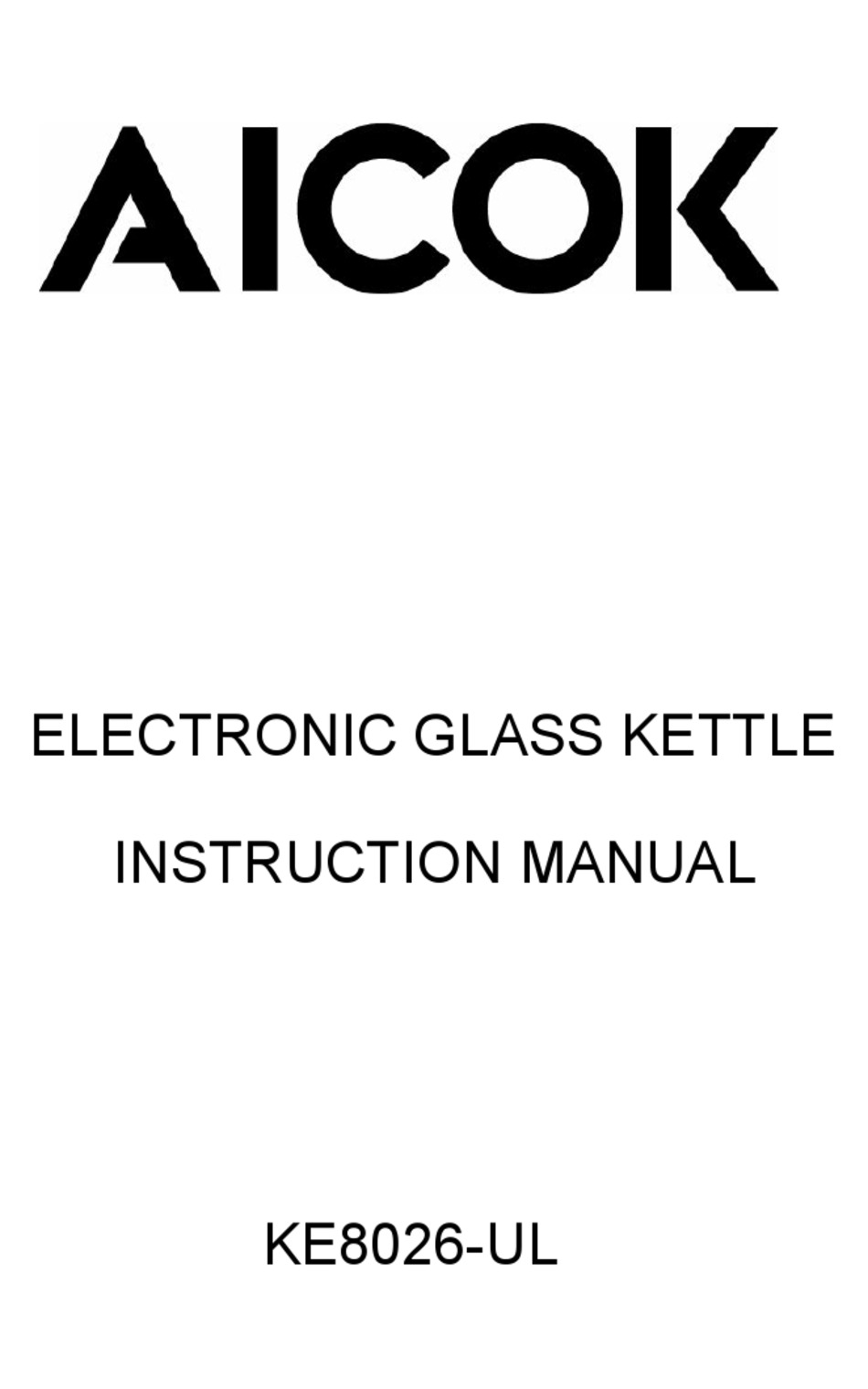 Aicok Electric Water Tea Kettle - Model KE8026-UL