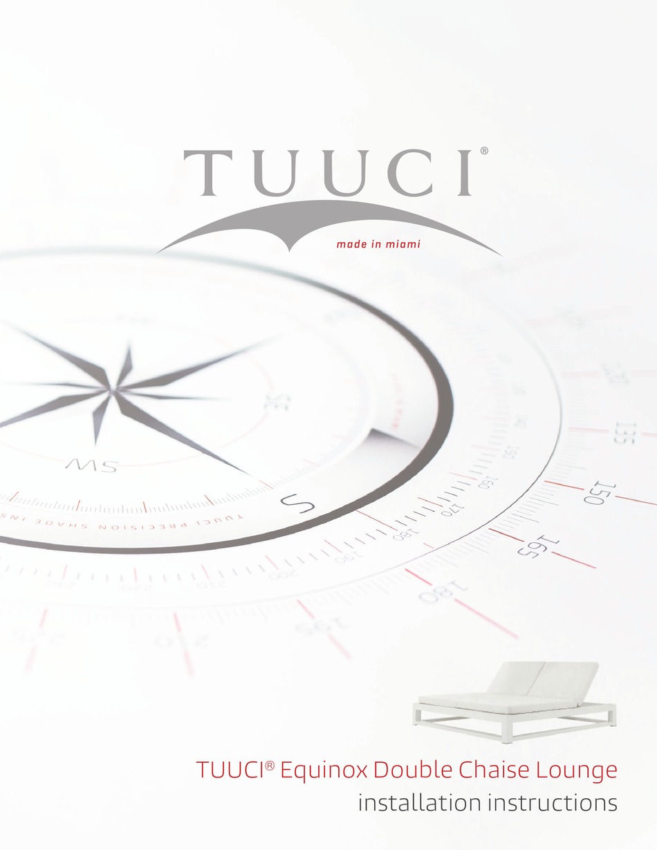 TUUCI EQUINOX DOUBLE CHAISE LOUNGE INSTALLATION INSTRUCTIONS Pdf