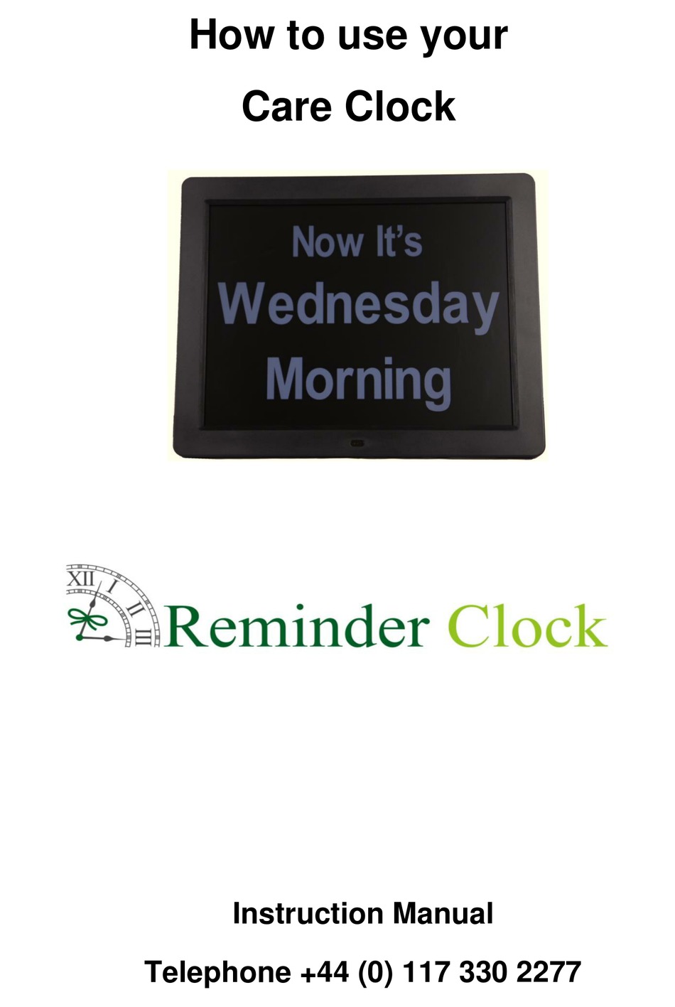 REMINDER CLOCK CARE CLOCK INSTRUCTION MANUAL Pdf Download ManualsLib