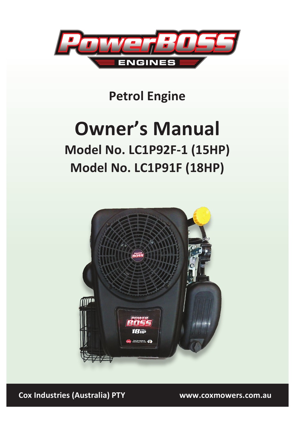 POWERBOSS LC1P92F1 OWNER'S MANUAL Pdf Download ManualsLib