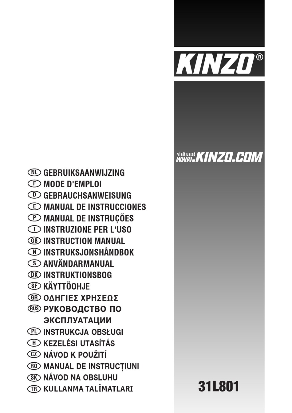 KINZO 31L801 INSTRUCTION MANUAL Pdf Download ManualsLib