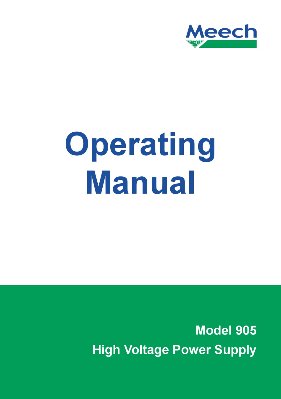 MEECH 905 SERIES OPERATING MANUAL Pdf Download | ManualsLib