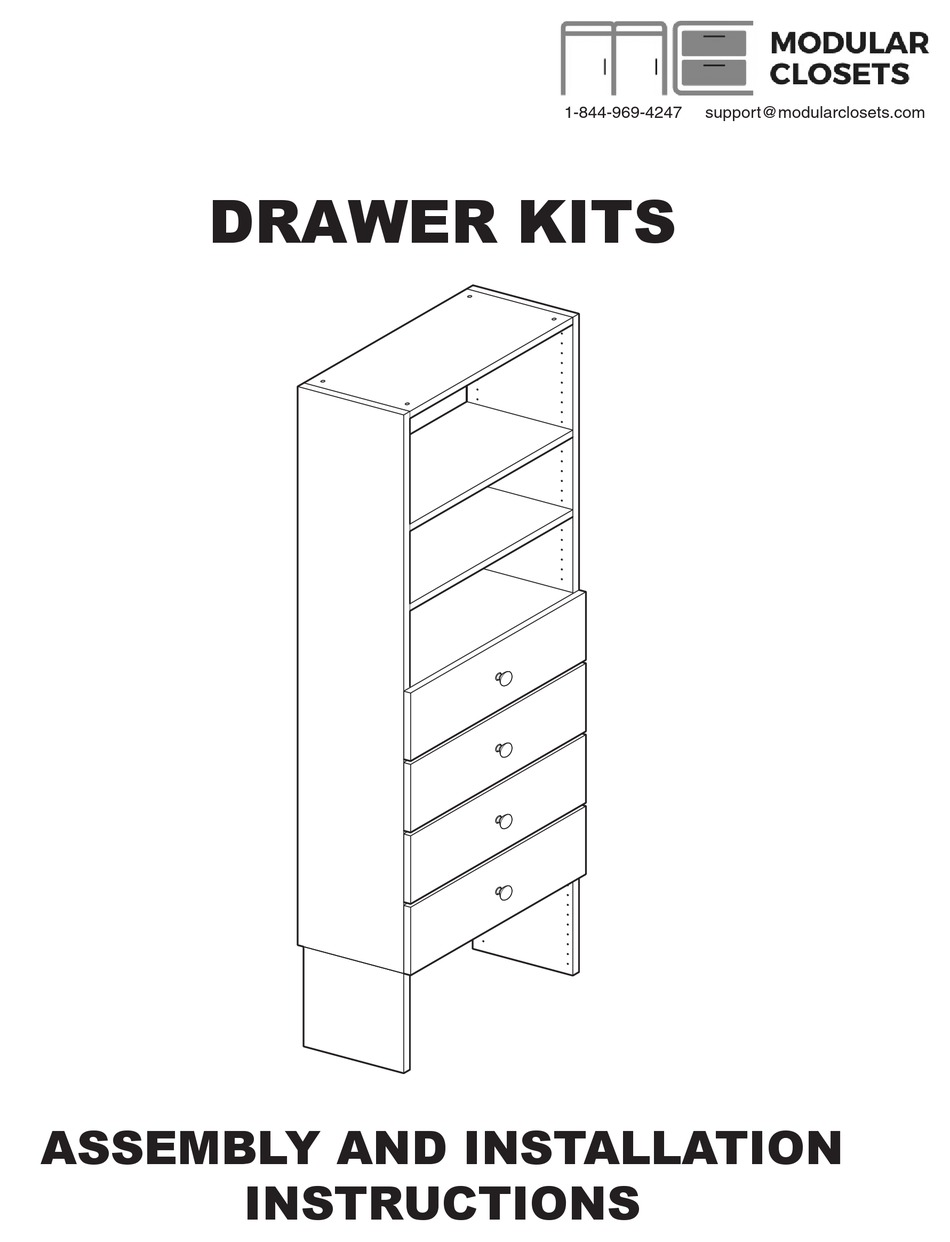 MODULAR CLOSETS VISTA DRAWER KIT ASSEMBLY AND INSTALLATION INSTRUCTIONS