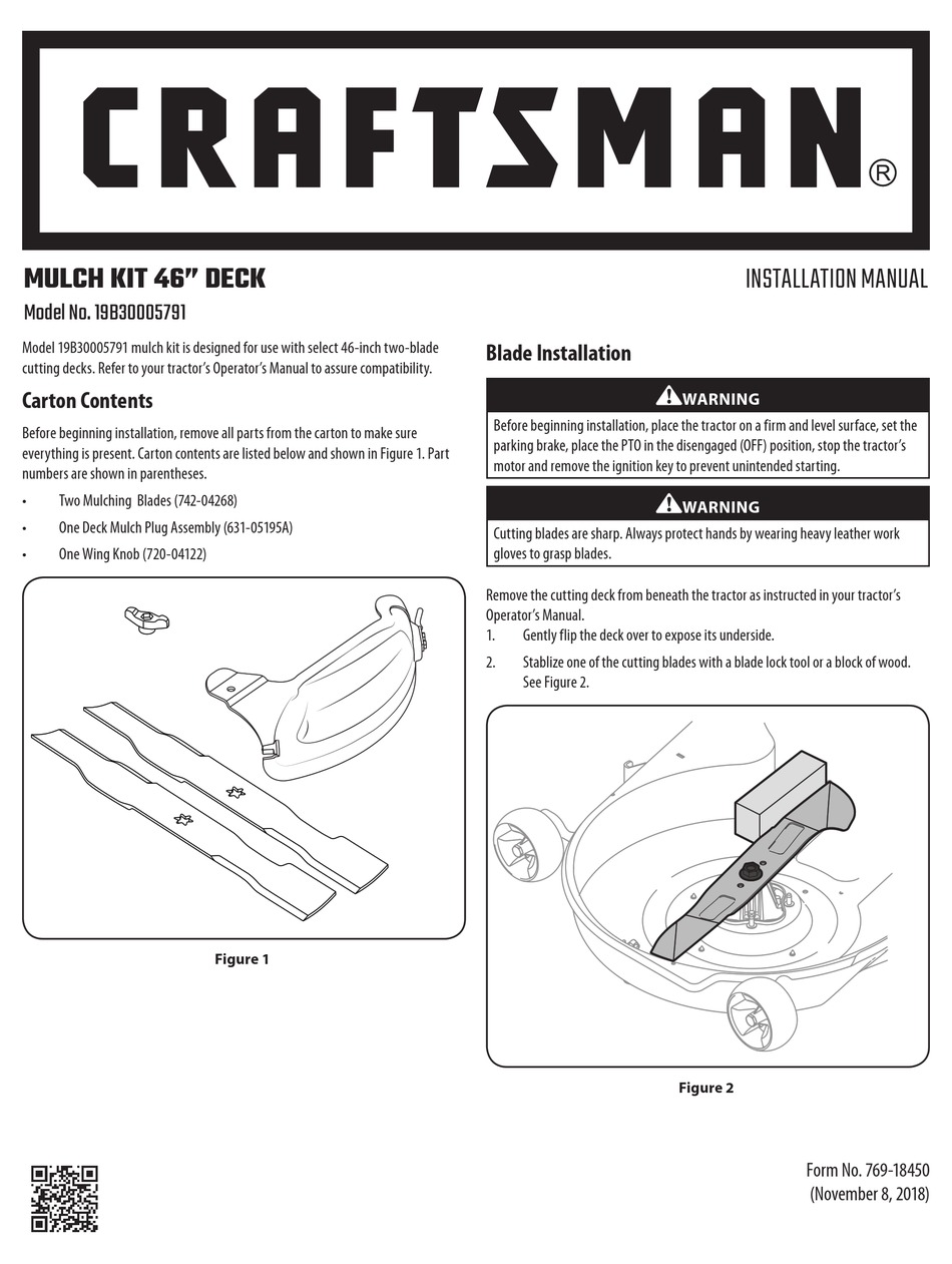 CRAFTSMAN 19B30005791 INSTALLATION MANUAL Pdf Download | ManualsLib