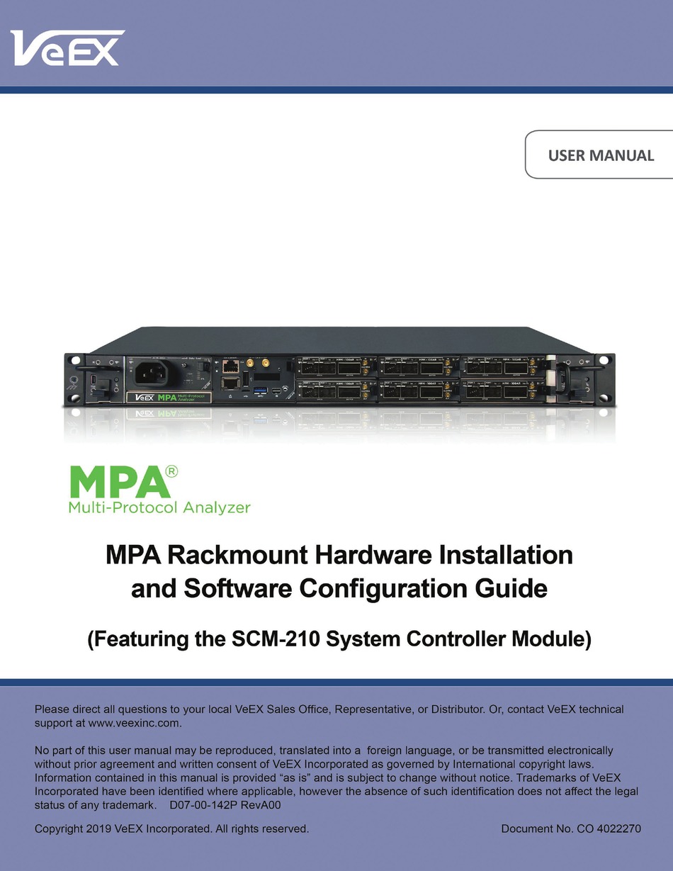 Veex Mpa Scm User Manual Pdf Download Manualslib