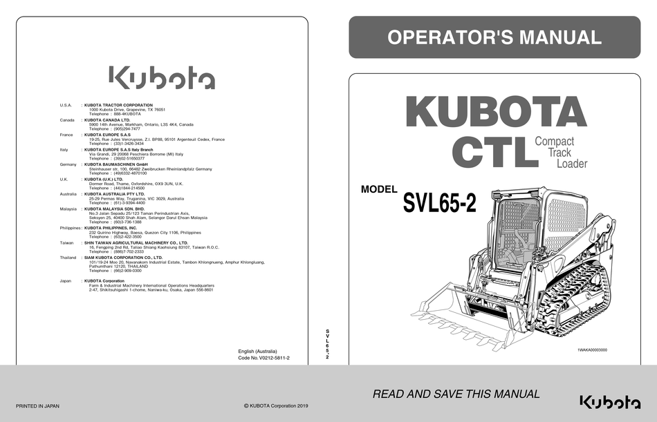 KUBOTA SVL652 OPERATOR