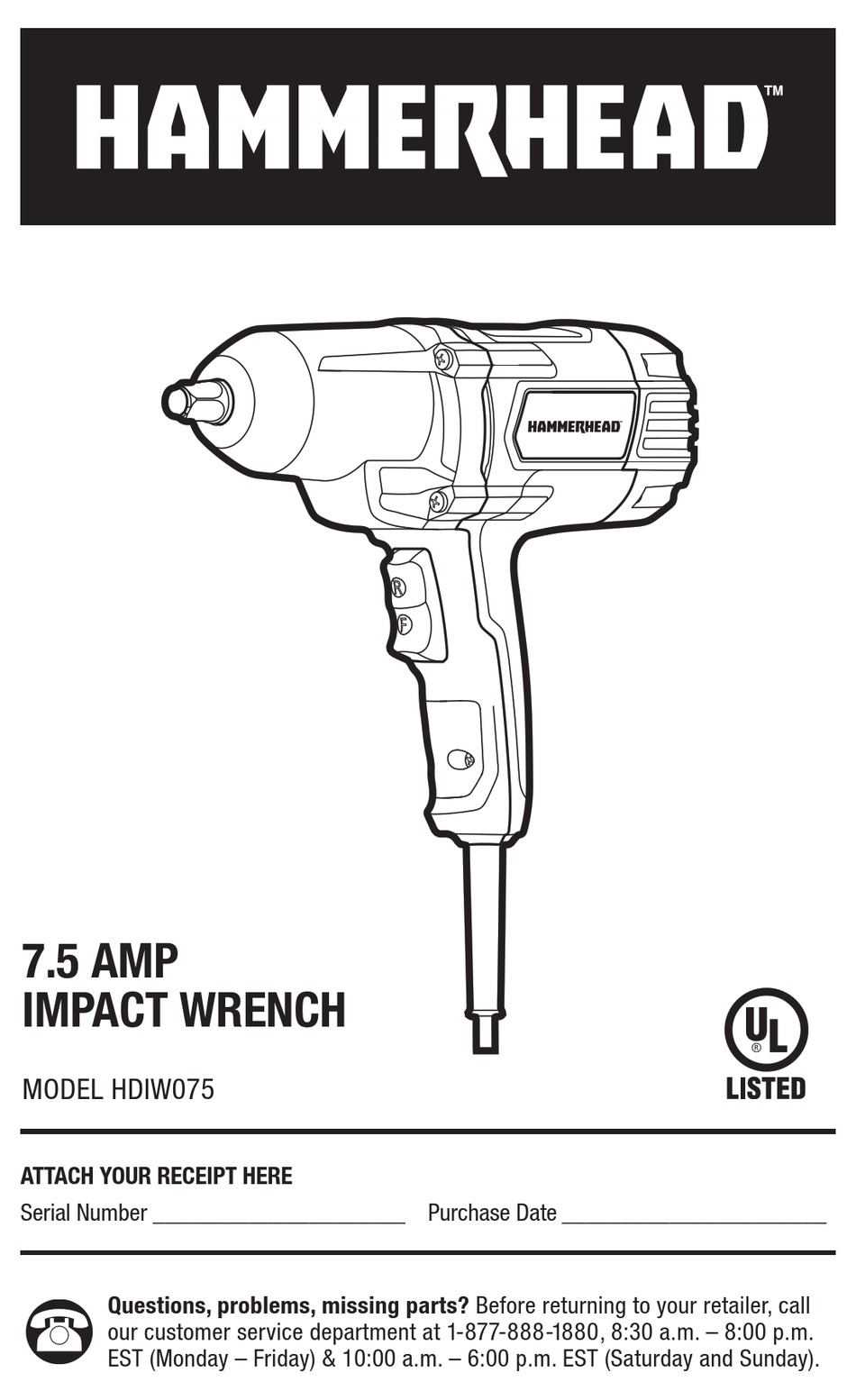 HAMMERHEAD HDIW075 MANUAL Pdf Download ManualsLib