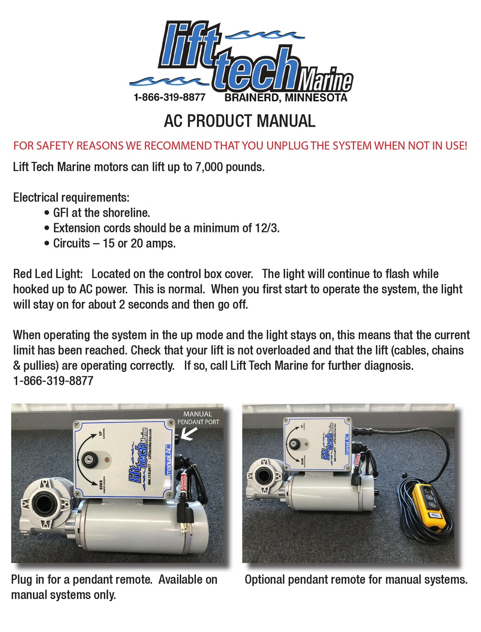 LIFT TECH MARINE AC SERIES PRODUCT MANUAL Pdf Download ManualsLib