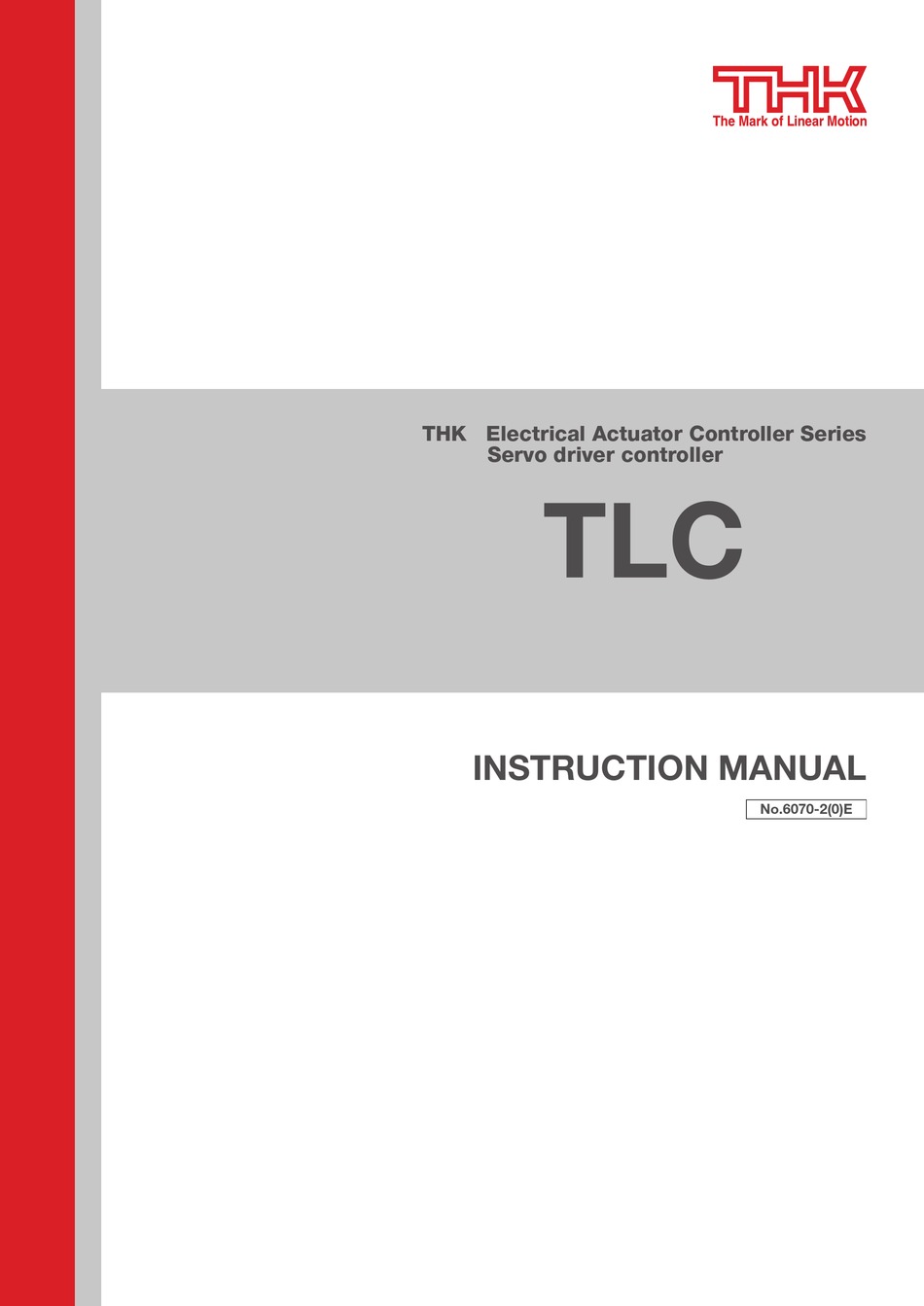THK TLC SERIES INSTRUCTION MANUAL Pdf Download ManualsLib