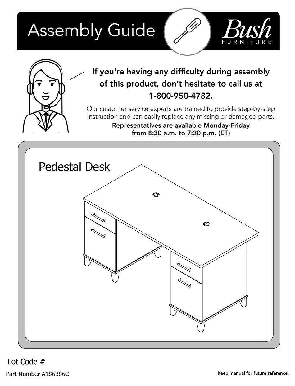 BUSH FURNITURE A186386C ASSEMBLY MANUAL Pdf Download ManualsLib