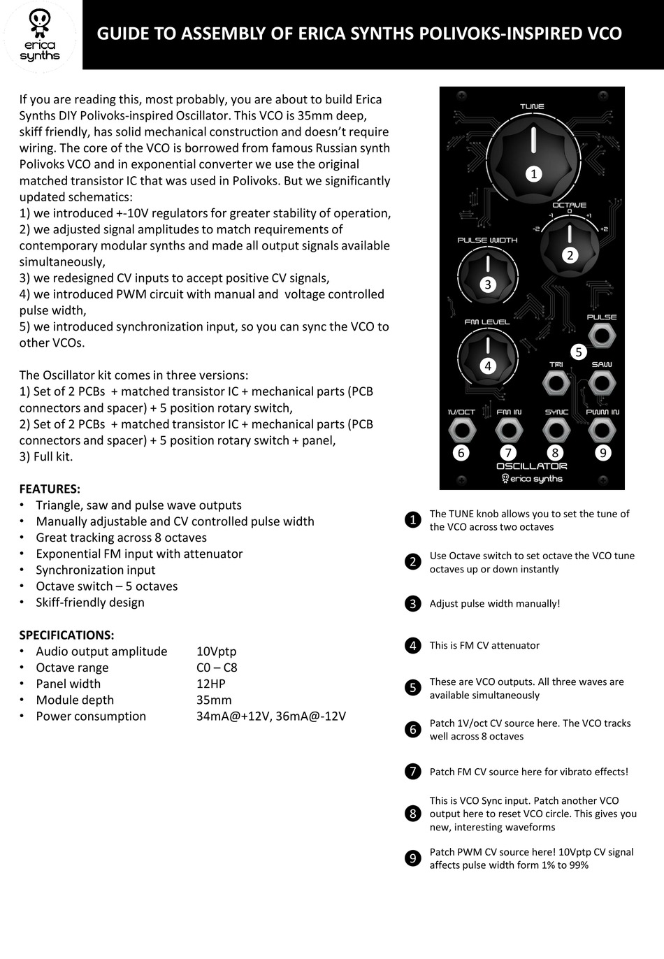 ERICA SYNTHS POLIVOKSINSPIRED VCO MANUAL TO ASSEMBLY Pdf Download
