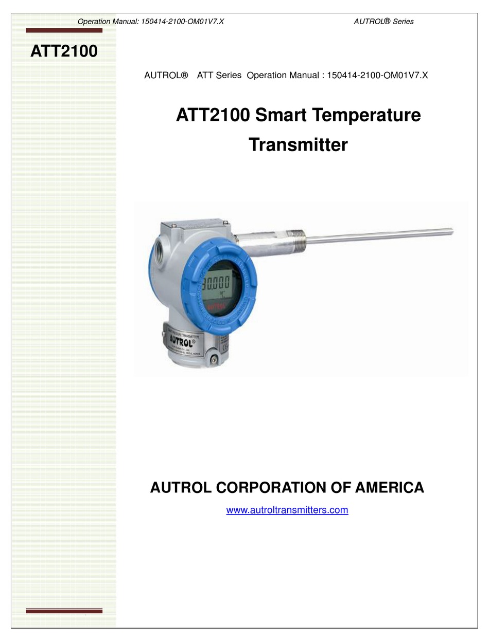 Temperature Transmitter Field Mounting, ATT2100