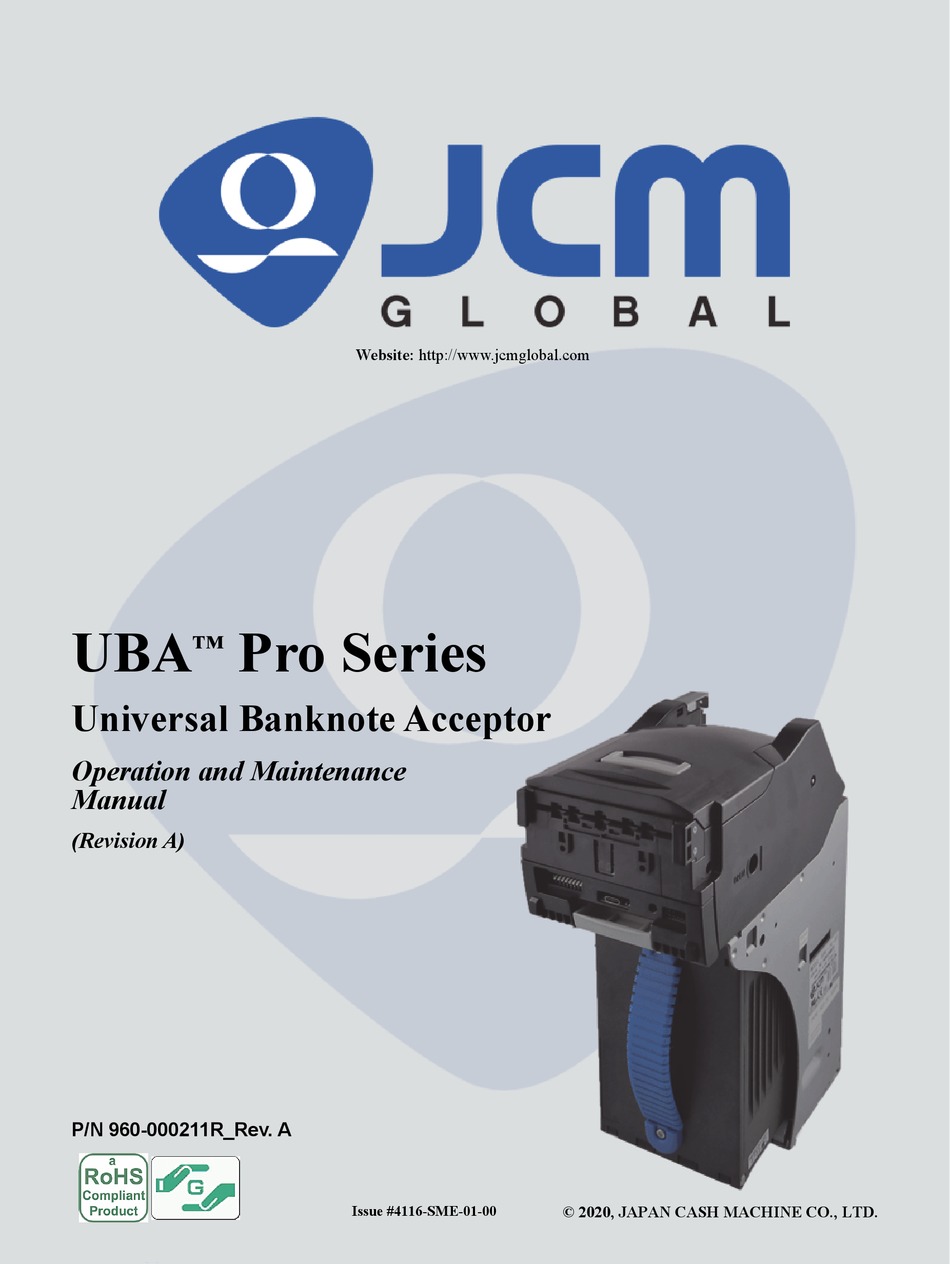 JCM GLOBAL UBA PRO SERIES OPERATION AND MAINTENANCE MANUAL Pdf Download