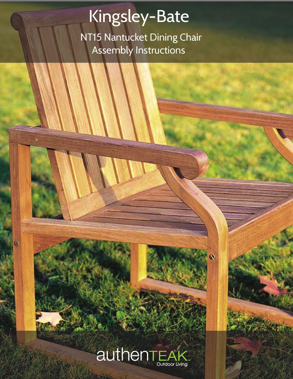 KINGSLEYBATE NANTUCKET NT15 ASSEMBLY INSTRUCTIONS Pdf Download