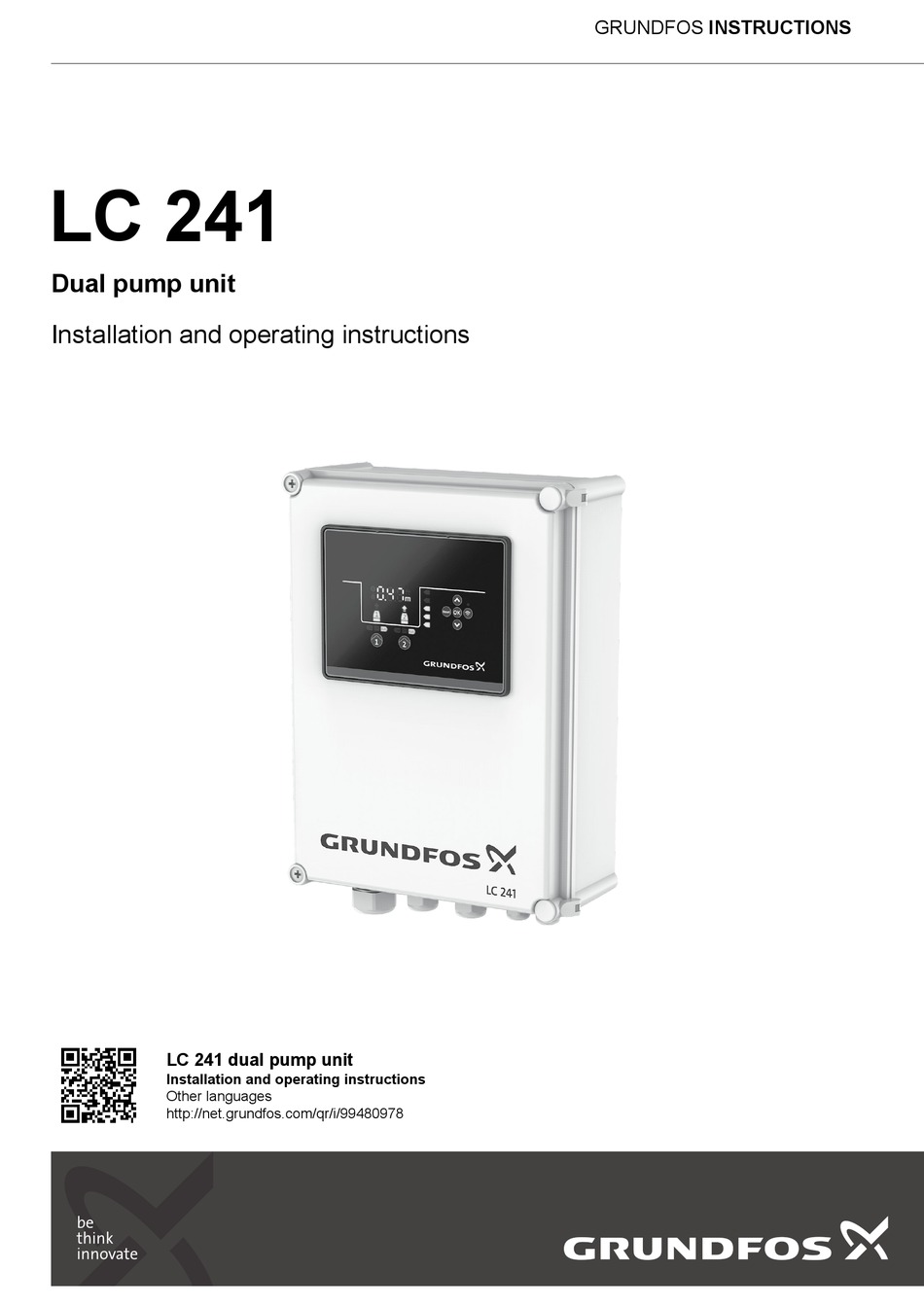 GRUNDFOS LC 241 INSTALLATION AND OPERATING INSTRUCTIONS MANUAL Pdf ...