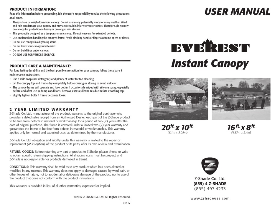 ZSHADE EVEREST SERIES USER MANUAL Pdf Download ManualsLib