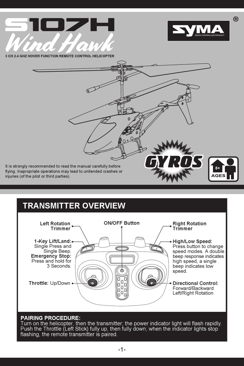 GYROS SYMA S107H WIND HAWK MANUAL Pdf Download ManualsLib